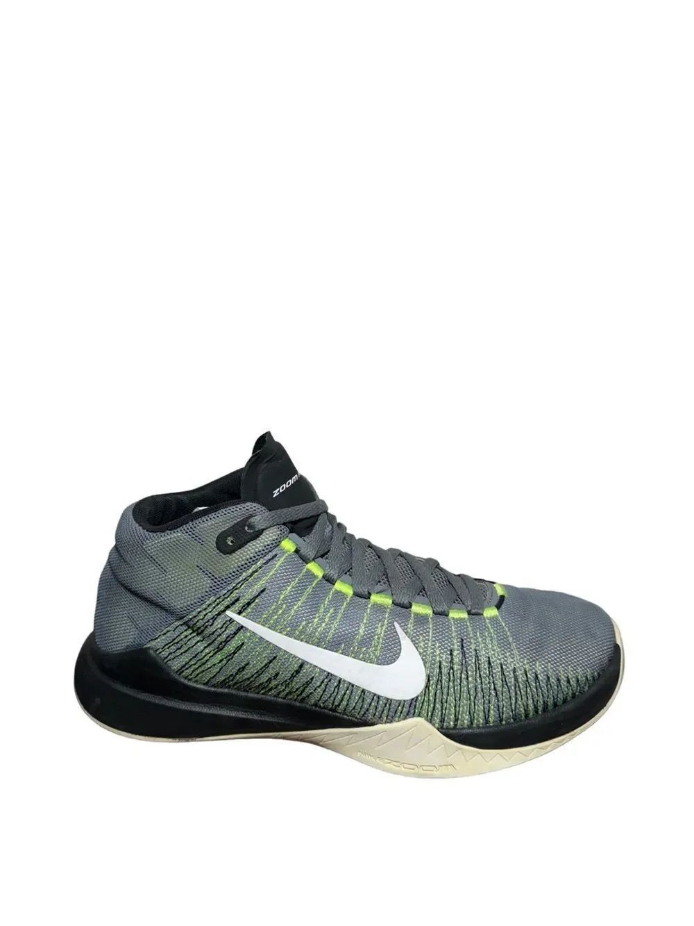 Men’s Nike Grey and Neon Green Basketball Shoe size 7.5